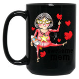 Crazy Momma'S Wonderland Collection Black Coffee Mug, Gift Coffee Mug