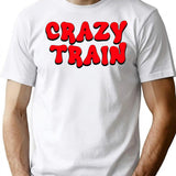 Crazy Train Psycho Design T-Shirt - Retro Graphic Tee for Men & Women - White