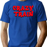 Crazy Train Psycho Design T-Shirt - Retro Graphic Tee for Men & Women - Blue