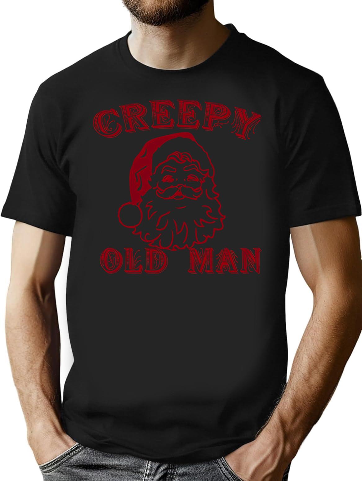 Creepy Old Man T-Shirt - Retro Graphic Tee for Men & Women - Black