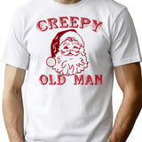 Creepy Old Man T-Shirt - Retro Graphic Tee for Men & Women - White
