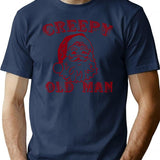 Creepy Old Man T-Shirt - Retro Graphic Tee for Men & Women - Navy