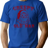 Creepy Old Man T-Shirt - Retro Graphic Tee for Men & Women - Blue