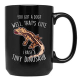 Crested Gecko Tiny Dinosaur Black Coffee Mug, Gift Coffee Mug - Black