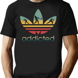 Cricket Addicted Vintage T-Shirt - Retro Graphic Casual Tee - Black