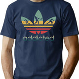 Cricket Addicted Vintage T-Shirt - Retro Graphic Casual Tee - Navy