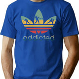 Cricket Addicted Vintage T-Shirt - Retro Graphic Casual Tee - Blue