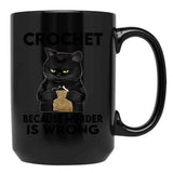 Crocchet Cat Black Coffee Mug, Gift Coffee Mug - Black
