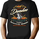 Crocodile Dundee Outback Survival School T-Shirt - Retro Graphic Tee for Men & Women - Black