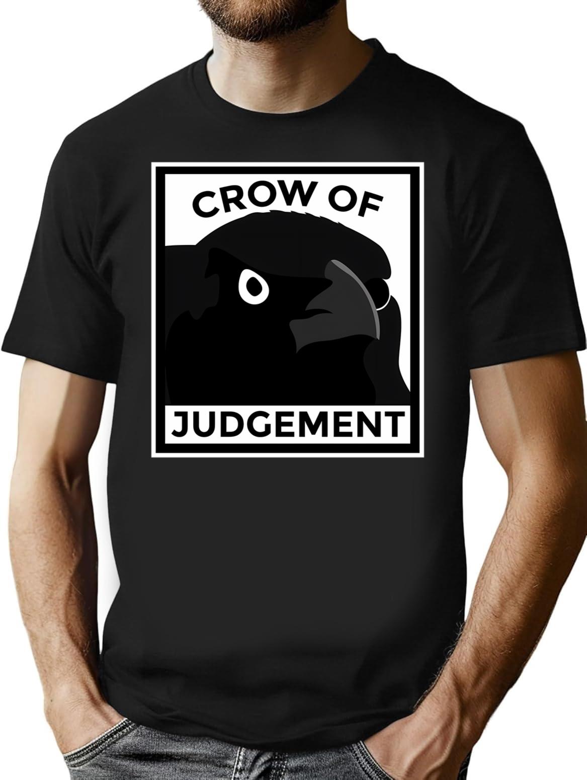 Crow Of Judgement T-Shirt - Retro Graphic Tee for Men & Women - Black