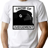 Crow Of Judgement T-Shirt - Retro Graphic Tee for Men & Women - White