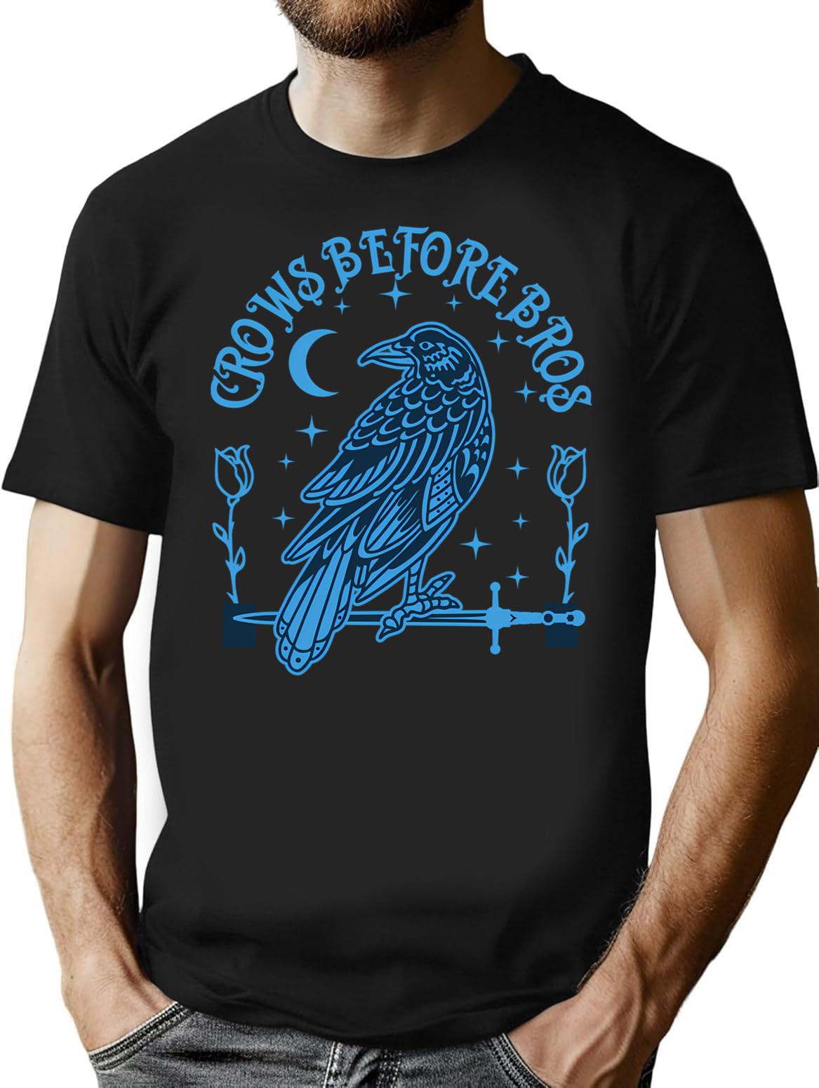 Crows Before Bros (1) T-Shirt - Retro Graphic Tee for Men & Women - Black