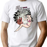 Crypt's Moon Screen Lotion T-Shirt - Retro Graphic Tee for Men & Women - White