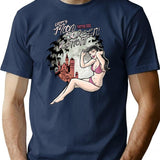 Crypt's Moon Screen Lotion T-Shirt - Retro Graphic Tee for Men & Women - Navy