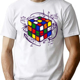 Cubiks Math On Light T-Shirt - Retro Graphic Tee for Men & Women - White