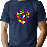 Cubiks Math On Light T-Shirt - Retro Graphic Tee for Men & Women - Navy