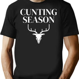 Cunting Season (1) T-Shirt - Retro Graphic Tee for Men & Women - Black