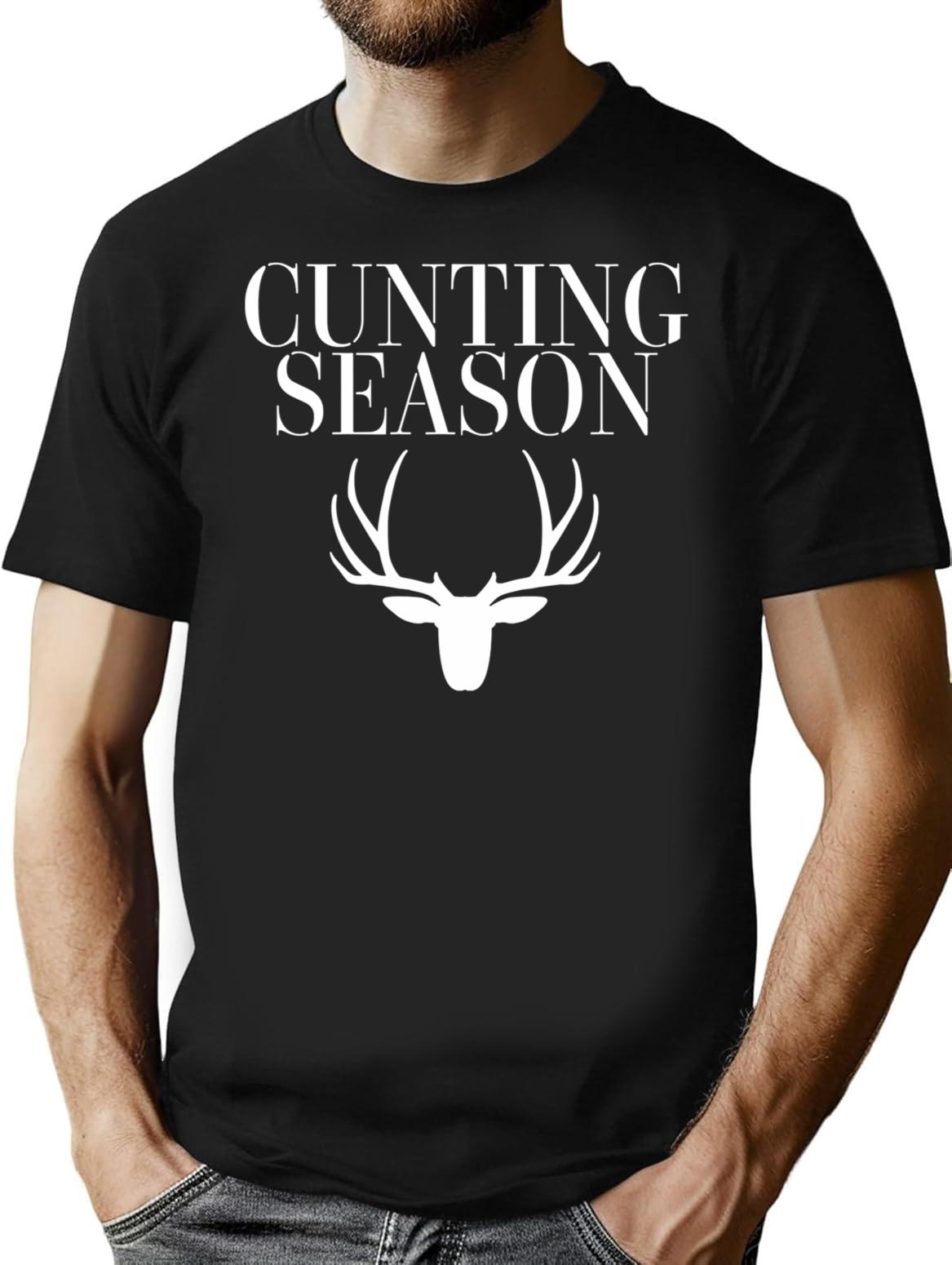 Cunting Season T-Shirt - Retro Graphic Tee for Men & Women - Black