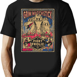 Cuphead Grim Matchstick Fiery Frolic T-Shirt - Retro Graphic Tee for Men & Women - Black