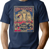 Cuphead Grim Matchstick Fiery Frolic T-Shirt - Retro Graphic Tee for Men & Women - Navy