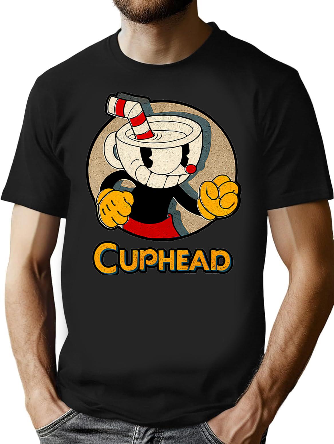 Cuphead T-Shirt - Retro Graphic Tee for Men & Women - Black