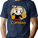 Cuphead T-Shirt - Retro Graphic Tee for Men & Women - Navy