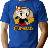 Cuphead T-Shirt - Retro Graphic Tee for Men & Women - Blue