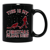 Curling Shirt Bonspiel Winter Sports Christmas Pajama Xmas Black Coffee Mug, Gift Coffee Mug - Black