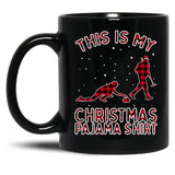 Curling Shirt Bonspiel Winter Sports Christmas Pajama Xmas Black Coffee Mug, Gift Coffee Mug