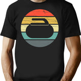 Curling Vintage Retro T-Shirt - Retro Graphic Casual Tee - Black