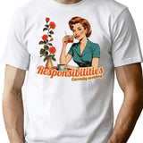 Currently Avoiding Responsibilities Retro Vintage Design T-Shirt - White