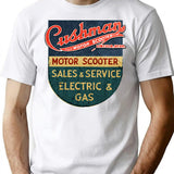 Cushman Vintage Electric Vehicles Usa T-Shirt - Retro Graphic Casual Tee - White