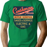 Cushman Vintage Electric Vehicles Usa T-Shirt - Retro Graphic Casual Tee - Green