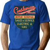 Cushman Vintage Electric Vehicles Usa T-Shirt - Retro Graphic Casual Tee - Blue