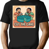 Cut The Cake T-Shirt - Retro Graphic Tee for Men & Women - Black