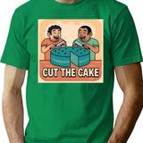 Cut The Cake T-Shirt - Retro Graphic Tee for Men & Women - Green