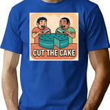 Cut The Cake T-Shirt - Retro Graphic Tee for Men & Women - Blue