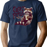 Cute But Feral Vintage Raccoon Shirt For Men For Women Funny Loves Coffee Gift T-Shirt - Navy