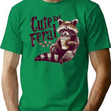 Cute But Feral Vintage Raccoon Shirt For Men For Women Funny Loves Coffee Gift T-Shirt - Green