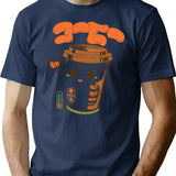 Cute Coffee X-ray T-Shirt - Retro Graphic Tee for Men & Women - Navy