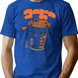 Cute Coffee X-ray T-Shirt - Retro Graphic Tee for Men & Women - Blue