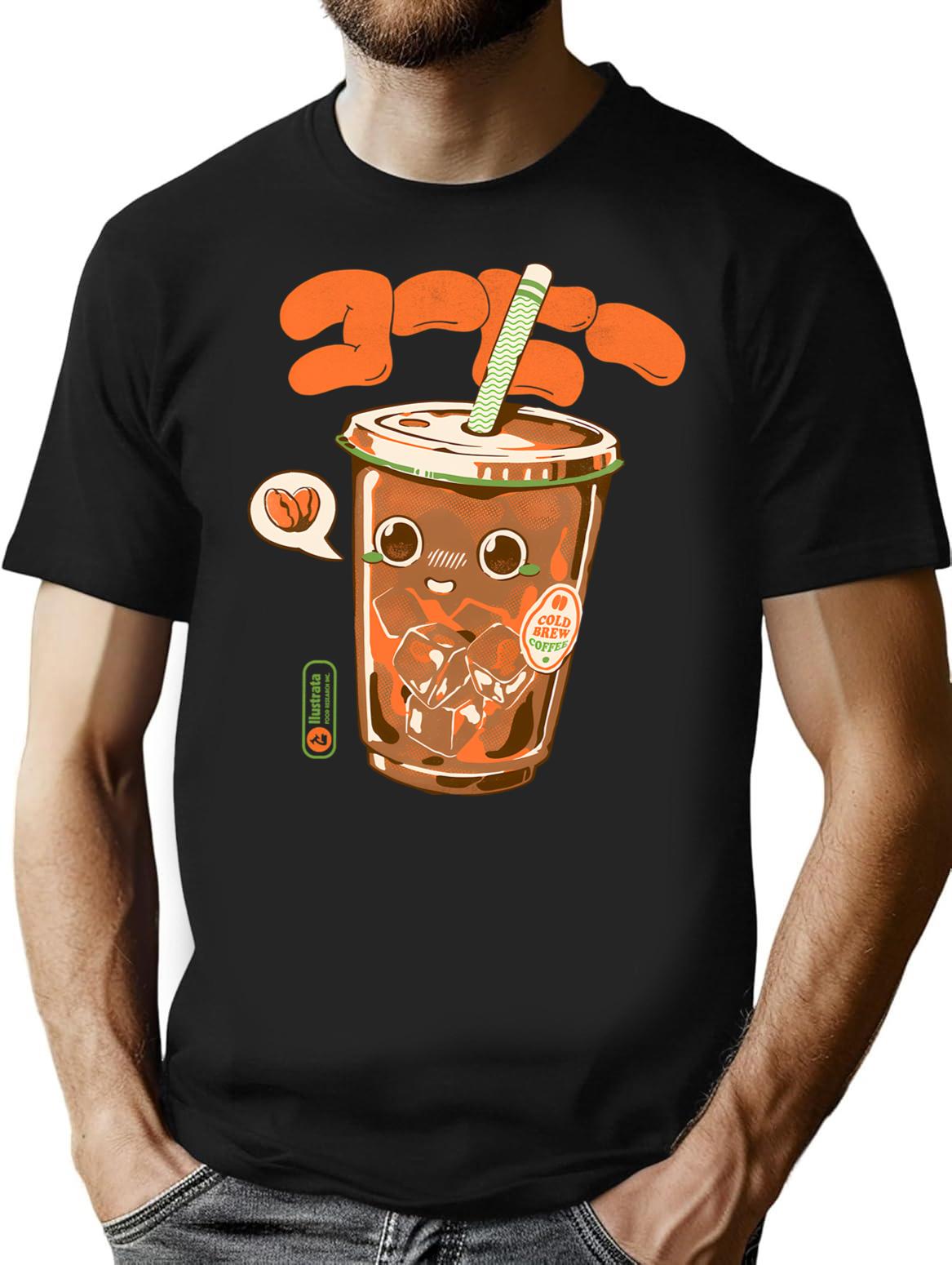Cute Cold Brew Coffee T-Shirt - Retro Graphic Tee for Men & Women - Black
