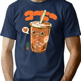 Cute Cold Brew Coffee T-Shirt - Retro Graphic Tee for Men & Women - Navy