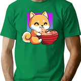 Cute Fox The Great Ramen Off Kanagawa T-Shirt - Green