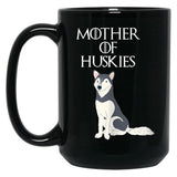 Cute Funny _ Unique Siberian Husky Dog Mom Black Coffee Mug, Gift Coffee Mug