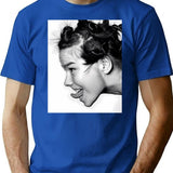 Cute Girl T-Shirt - Retro Graphic Tee for Men & Women - Blue
