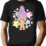 Cute Lucky Troll T-Shirt - Retro Graphic Tee for Men & Women - Black