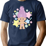 Cute Lucky Troll T-Shirt - Retro Graphic Tee for Men & Women - Navy