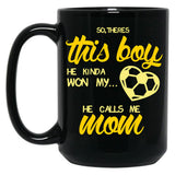 Cute Soccer Mom Shirt World Cup Funny Quote Saying Black Coffee Mug, Gift Coffee Mug
