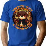 Cute Vintage Halloween Otter T-Shirt - Retro Graphic Casual Tee - Blue